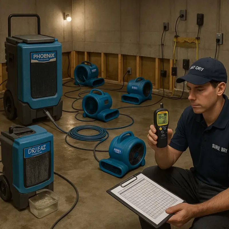 Structural Drying and Dehumidification process in Grant Parish, LA